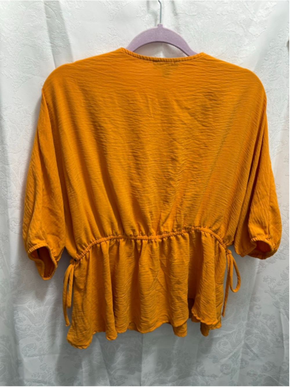 Women's Cocomo Orange Peplum Top XL - Picture 3 of 3